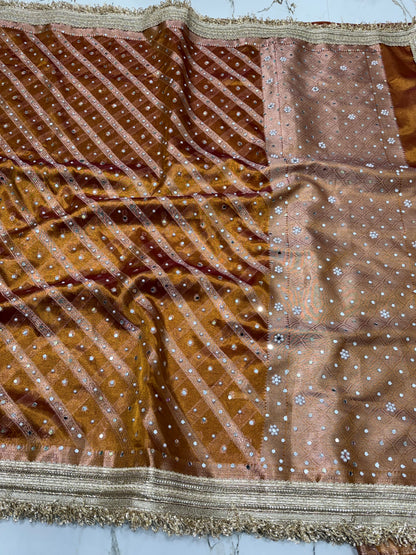 Banarasi Soft Tissue Silk Saree With Mirror Work