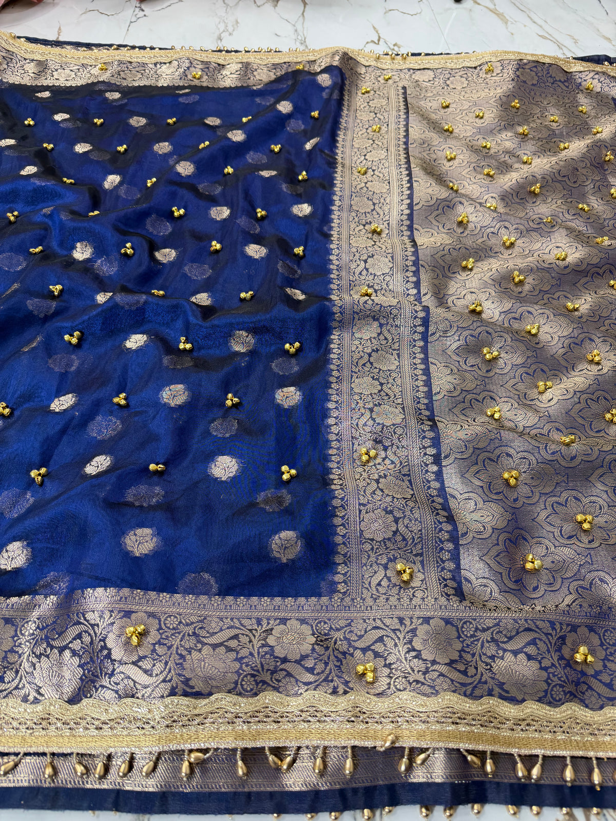 Banarasi Soft Tissue Silk Saree With Ghunghroo Work