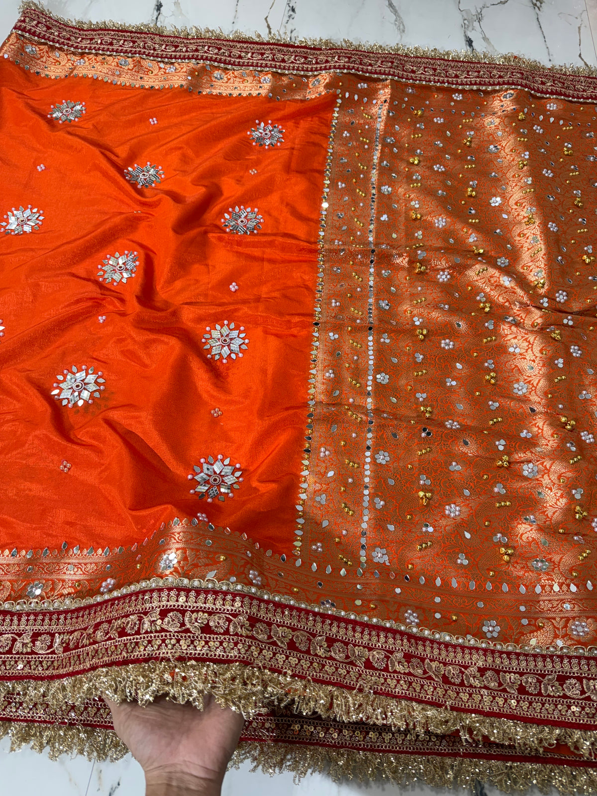 Banarasi Soft Warm Silk Saree With Mirror And Ghunghroo Work