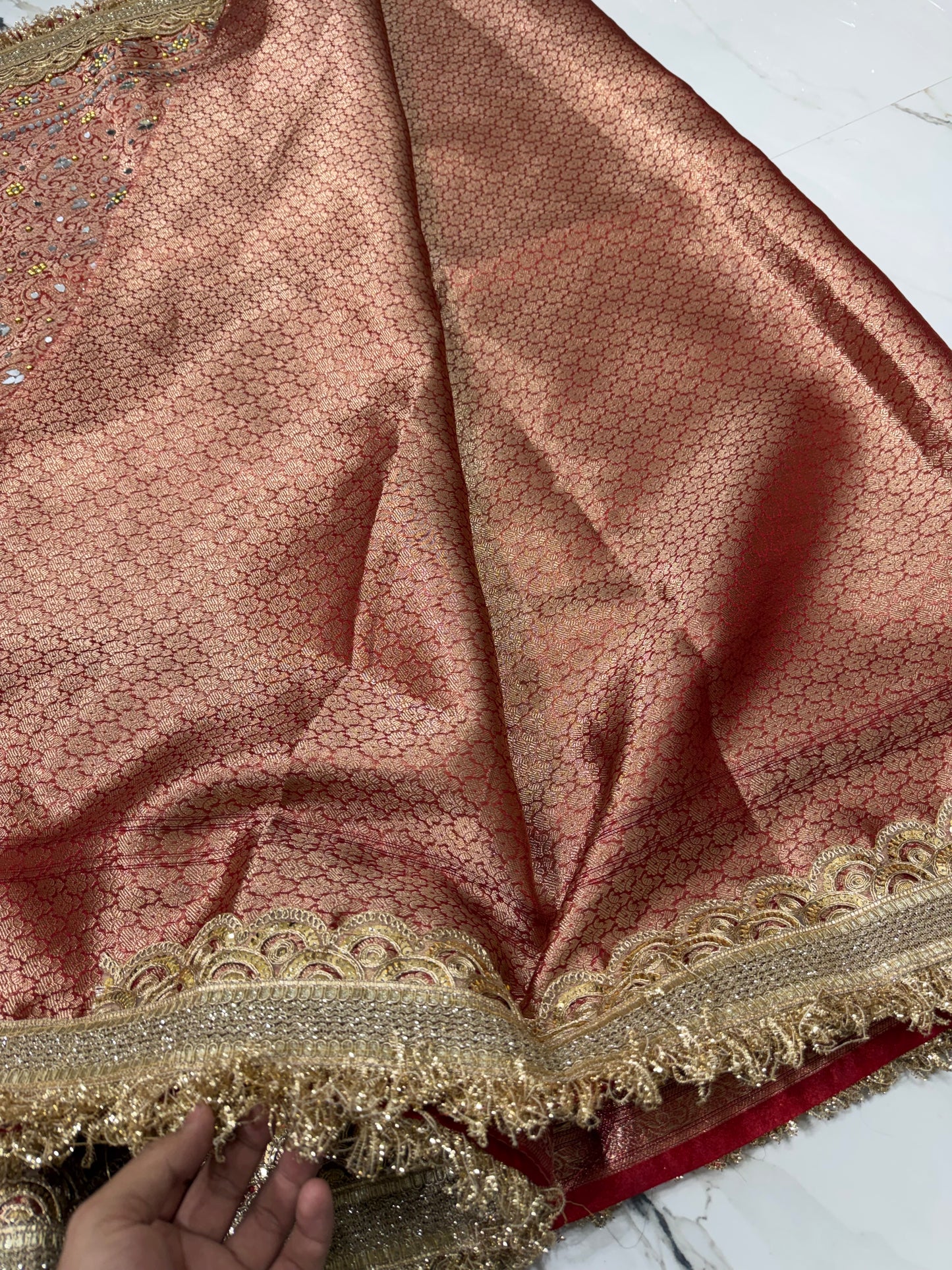 Banarasi Soft Tissue Silk Saree With Embroidery Work or Mirror work
