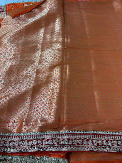 Banarasi Soft Warm Silk Saree With Mirror And Ghunghroo Work