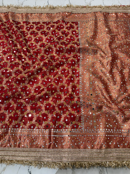 Banarasi Premium Quality Soft Tissue Silk Saree With Mirror And Pearl Work