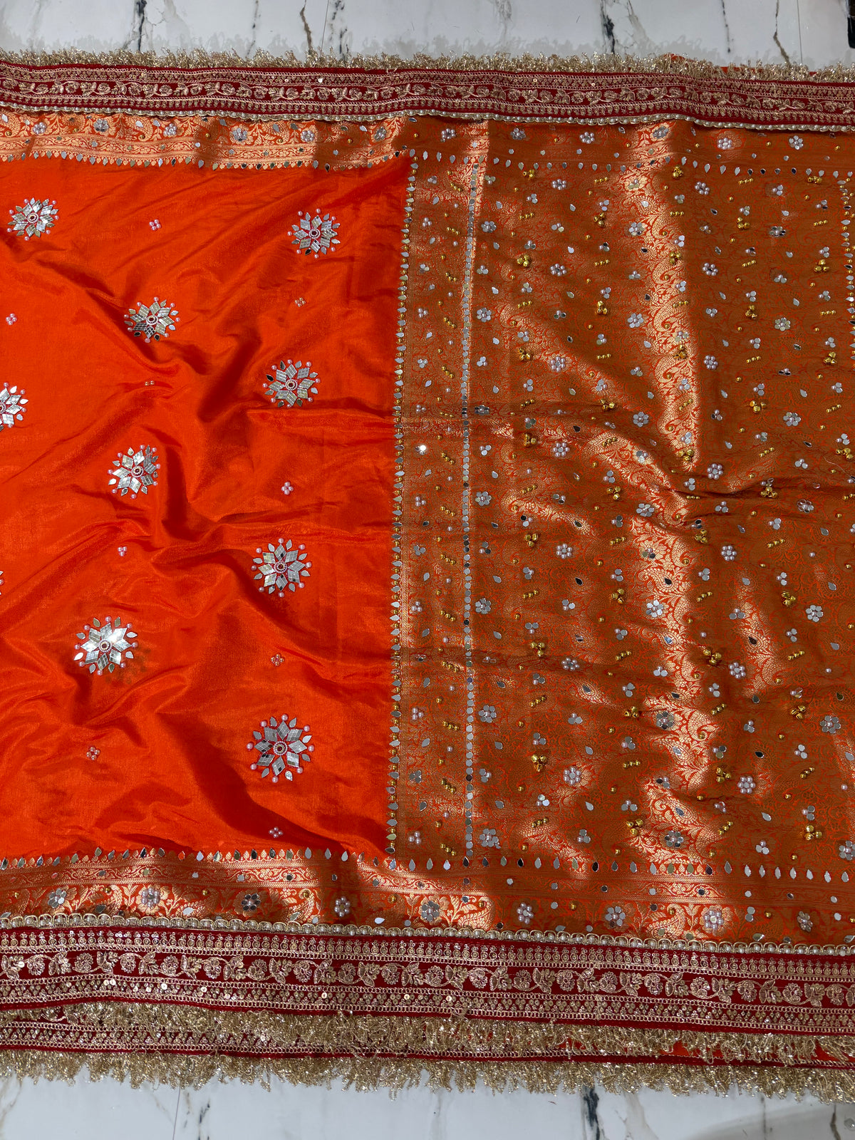 Banarasi Soft Warm Silk Saree With Mirror And Ghunghroo Work