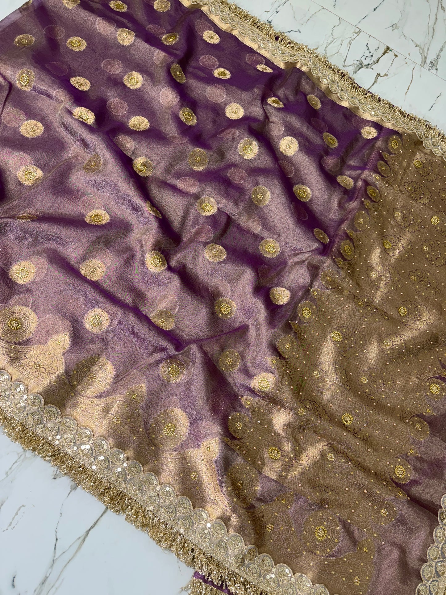 Banarasi Soft Tissue Silk Saree With Stone work