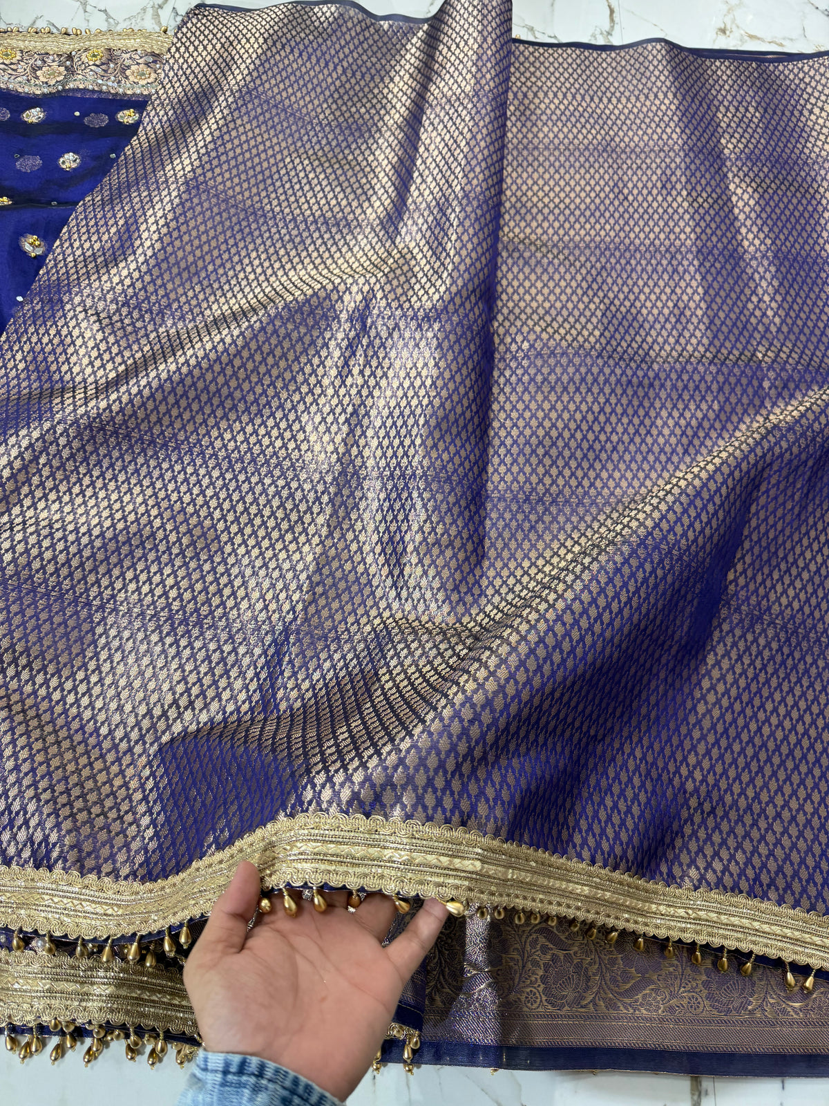 Banarasi Soft Tissue Silk Saree With Mirror And Ghunghroo Work