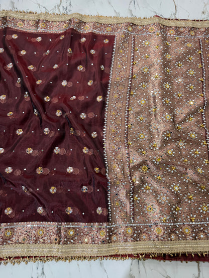 Banarasi Soft Tissue Silk Saree With Mirror And Ghunghroo Work