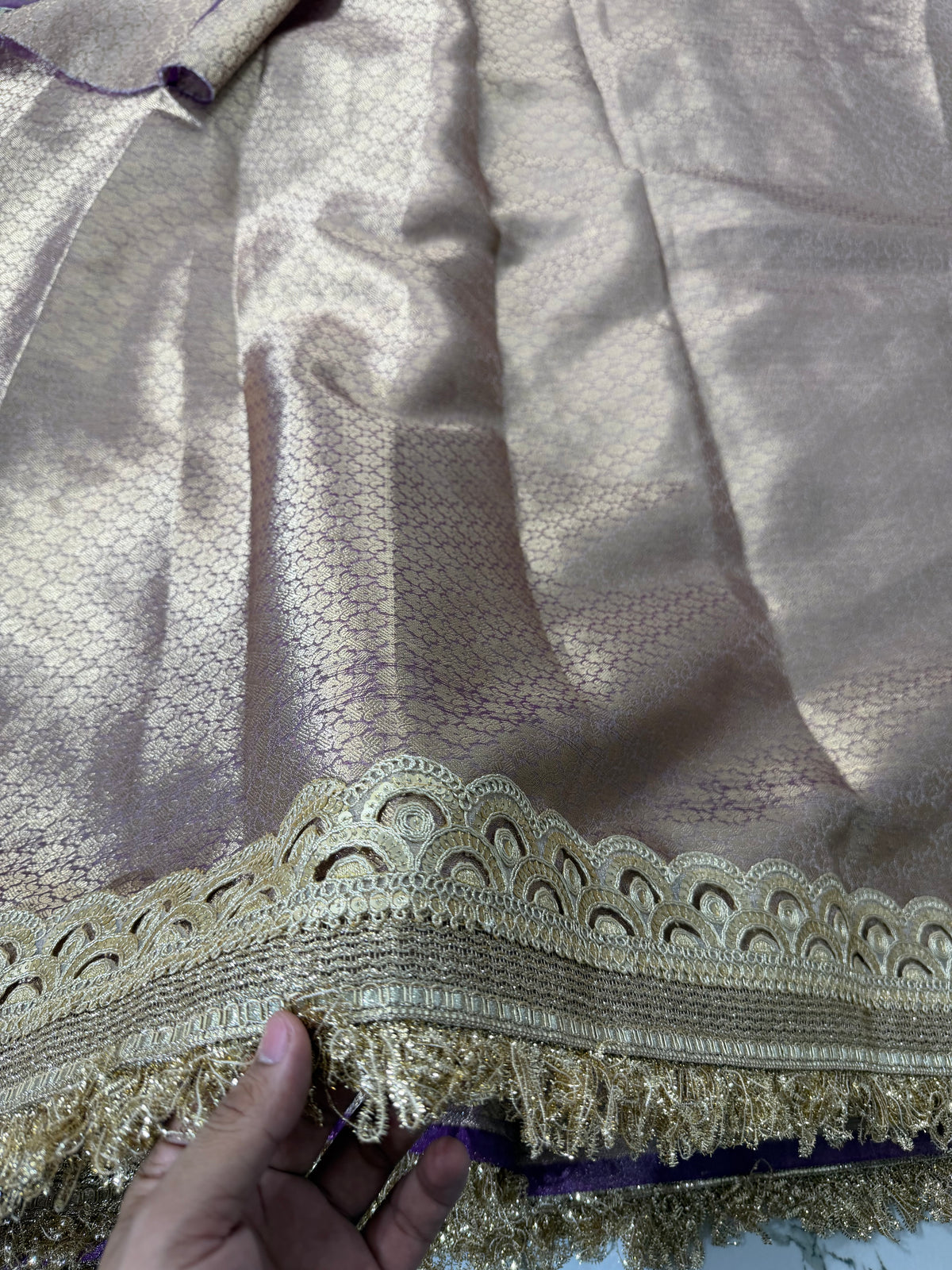 Banarasi Soft Tissue Silk Saree With Embroidery Work With Mirror And Ghunghroo Work