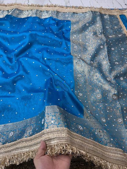 Banarasi Soft Tissue Silk Saree With Mirror Work