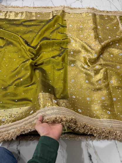 Banarasi Soft Tissue Silk Saree With Mirror Work