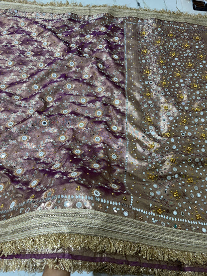 Banarasi Soft Tissue Silk Saree With Mirror And Ghunghroo Work