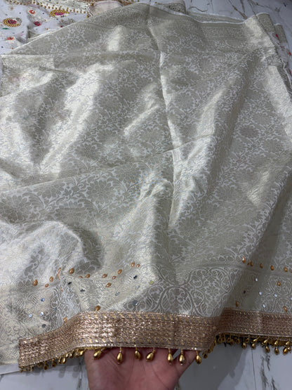 Banarasi Soft Georgette Silk Saree With Mirror Work