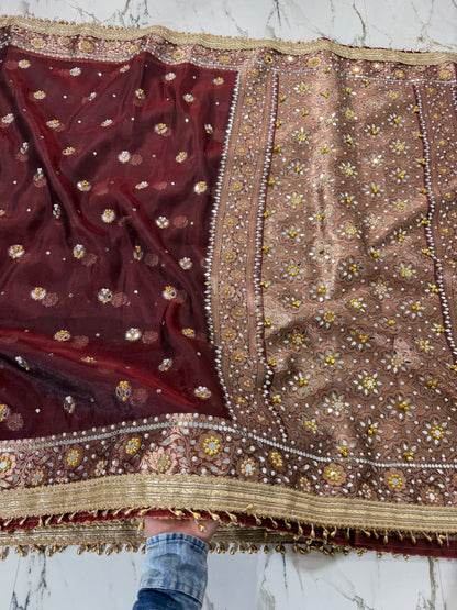 Banarasi Soft Tissue Silk Saree With Mirror And Ghunghroo Work