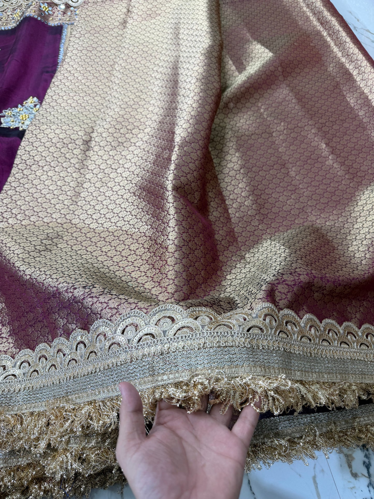 Banarasi Soft Tissue Silk Saree With Embroidery Work or mirror Work