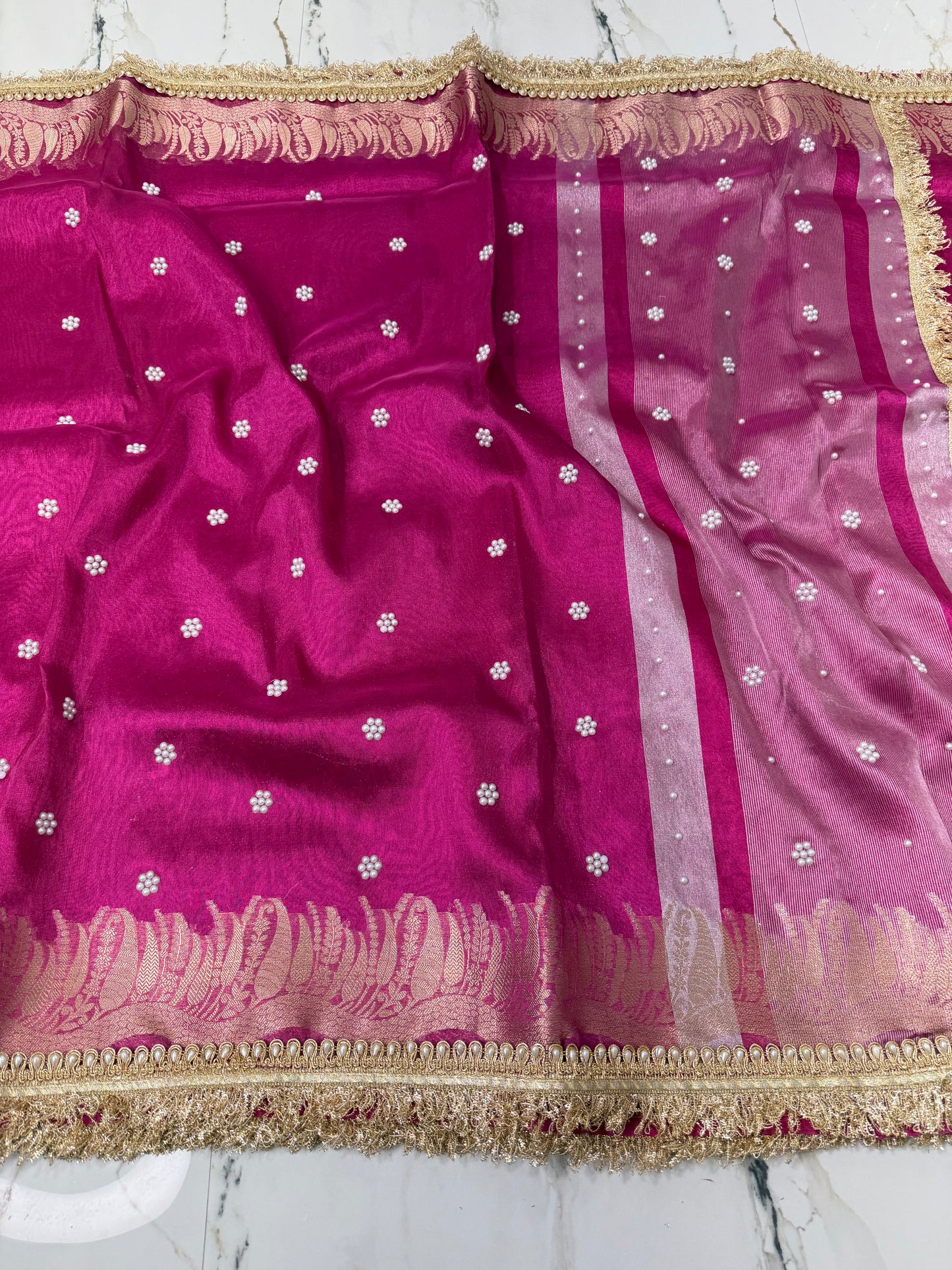 Banarasi Soft Tissue Silk Saree With Stone Work
