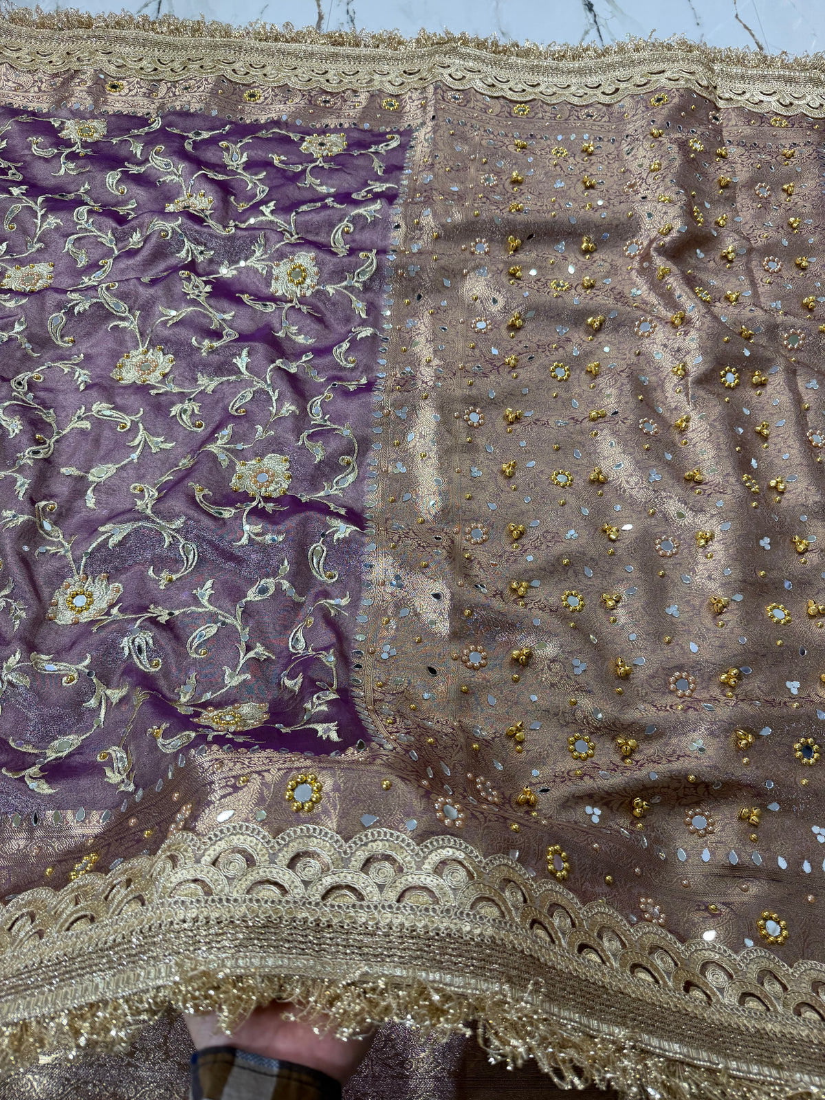 Banarasi Soft Tissue Silk Saree With Embroidery Work With Mirror And Ghunghroo Work