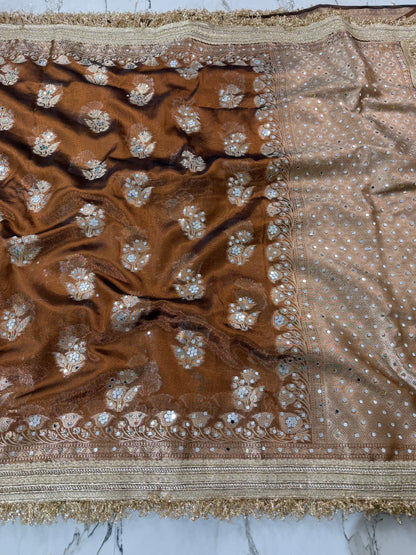 Banarasi Tissue Silk Saree With Mirror Work