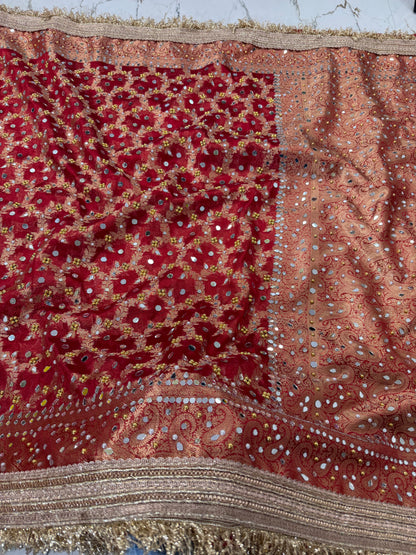 Banarasi Premium Quality Soft Tissue Silk Saree With Mirror And Pearl Work