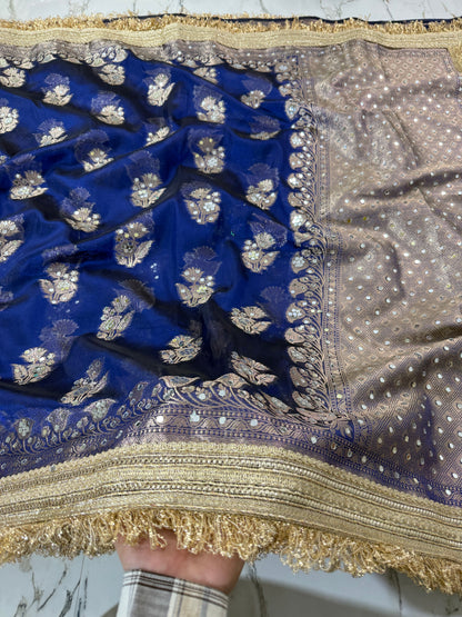 Banarasi Tissue Silk Saree With Mirror Work