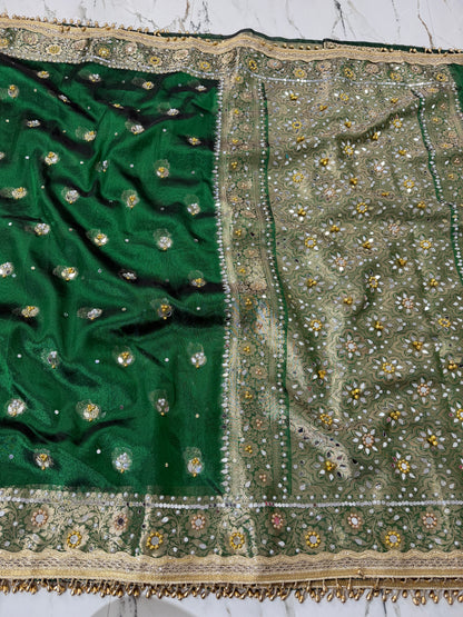 Banarasi Soft Tissue Silk Saree With Mirror And Ghunghroo Work