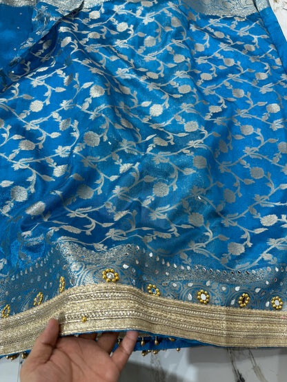 Banarasi Soft Tissue Silk Saree With Mirror And Ghunghroo Work