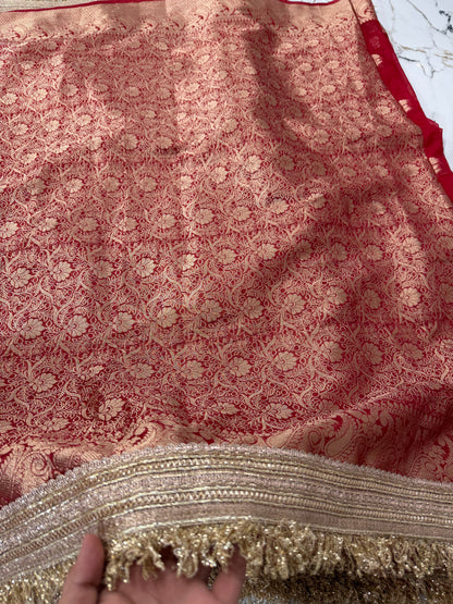 Banarasi Premium Quality Soft Kora Silk Saree With Mirror And Ghunghroo Work
