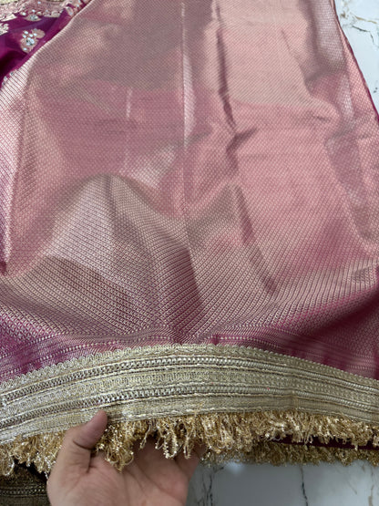 Banarasi Soft Tissue Silk Saree With Mirror Work