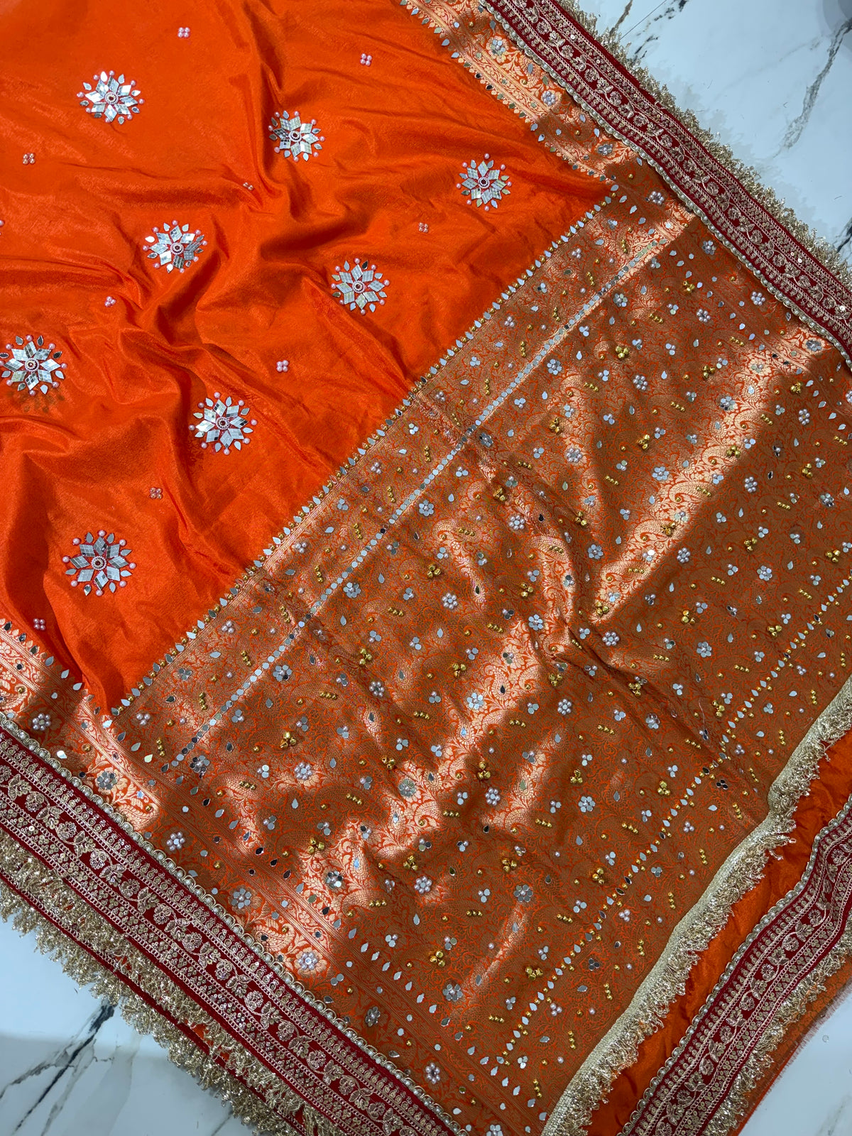 Banarasi Soft Warm Silk Saree With Mirror And Ghunghroo Work