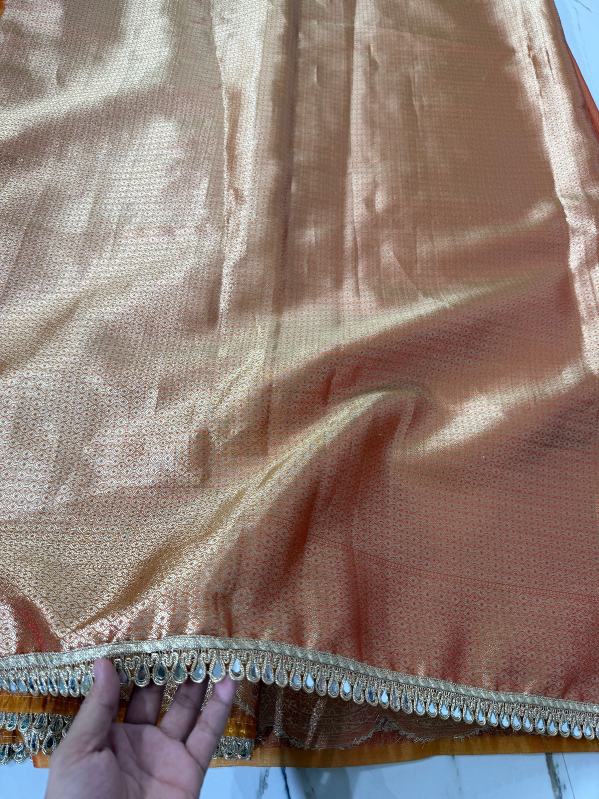 Banarasi Soft Tissue Silk Saree With Mirror And Ghunghroo Work