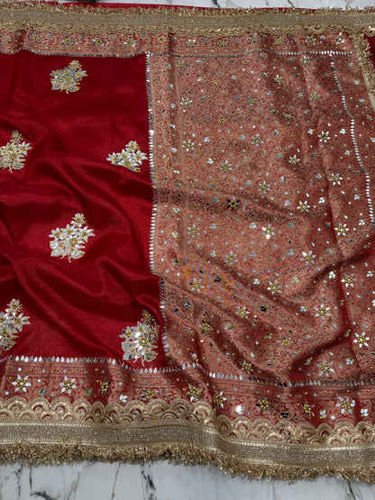 Banarasi Soft Tissue Silk Saree With Embroidery Work or Mirror work