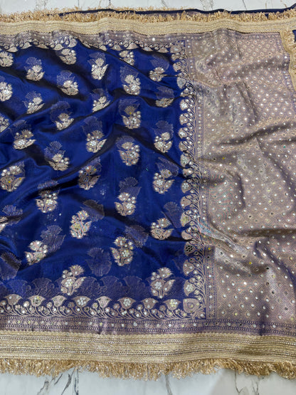 Banarasi Tissue Silk Saree With Mirror Work