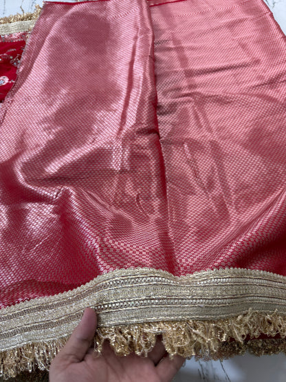 Banarasi Soft Semi Georgette Silk Saree With Mirror And Pearl Work