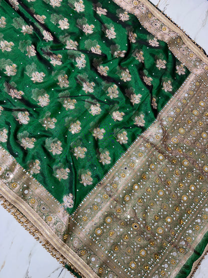 Banarasi Soft Tissue Silk Saree With Mirror And Ghunghroo Work