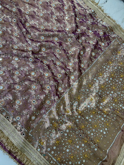 Banarasi Soft Tissue Silk Saree With Mirror And Ghunghroo Work