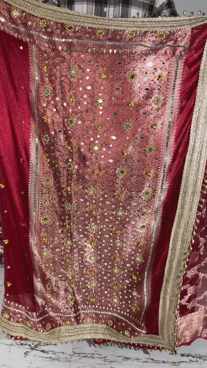 Banarasi Soft Tissue Silk Saree With Mirror And Ghunghroo Work