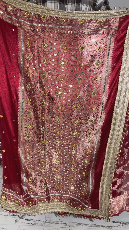 Banarasi Soft Tissue Silk Saree With Mirror And Ghunghroo Work