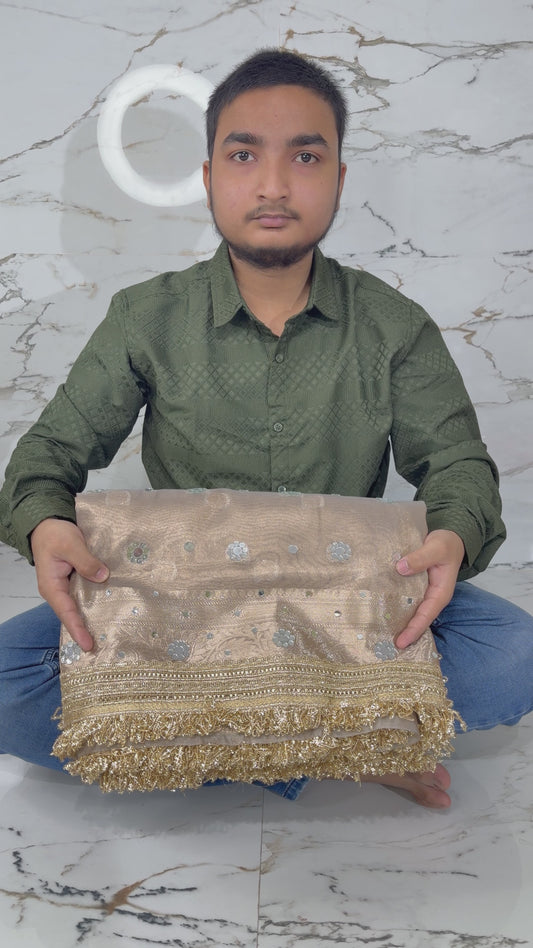 Banarasi Mirror Work Tissue Silk Saree