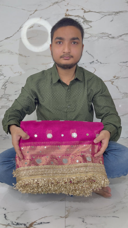 Banarasi Mirror Work Tissue Silk Saree