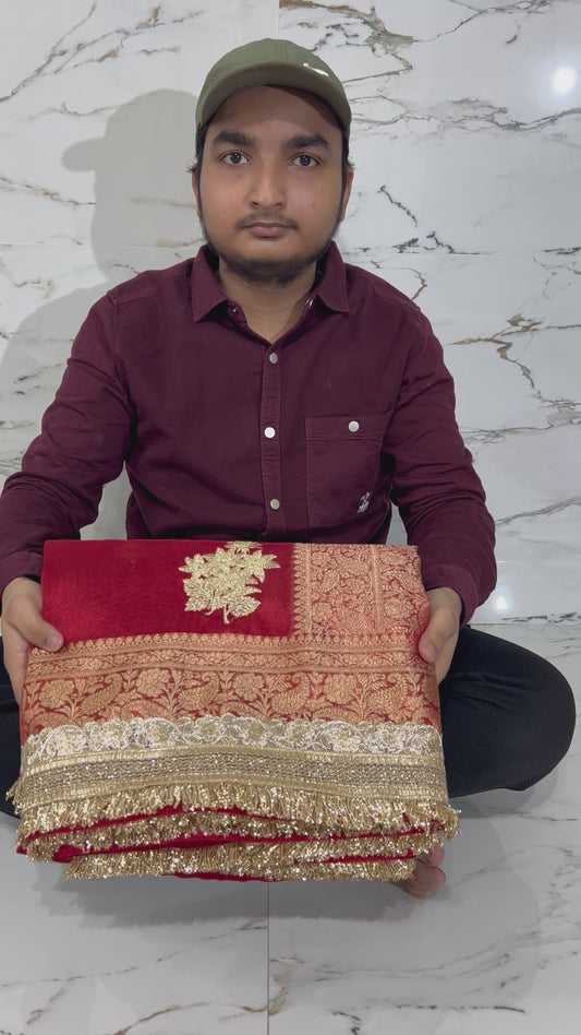 Banarasi Handloom Soft Tissue Silk Saree With Embroidery work