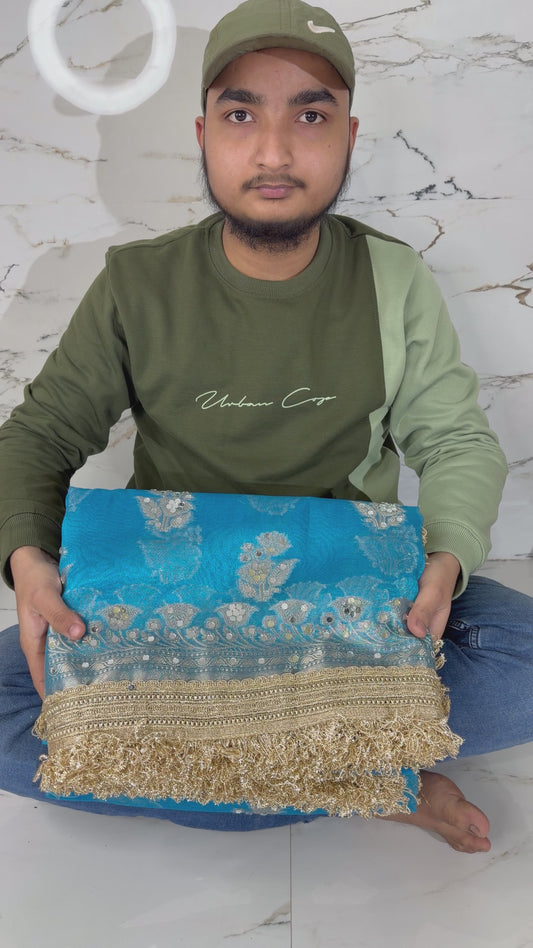 Banarasi Mirror Work Tissue Silk Saree