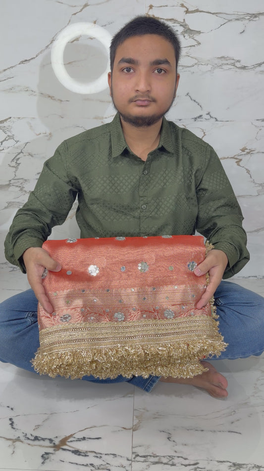 Banarasi Mirror Work Tissue Silk Saree