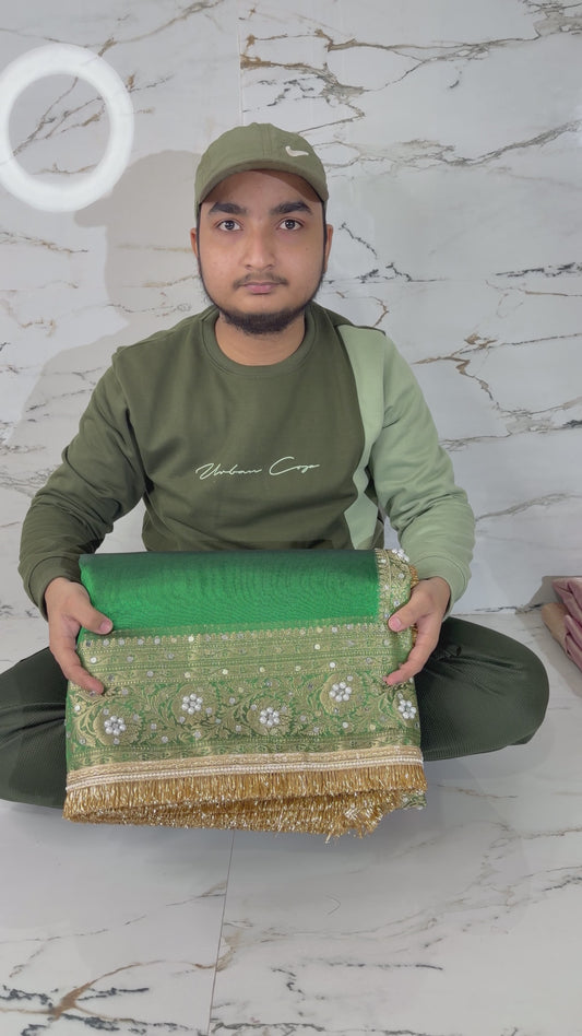 Banarasi Mirror Work Tissue Silk Saree