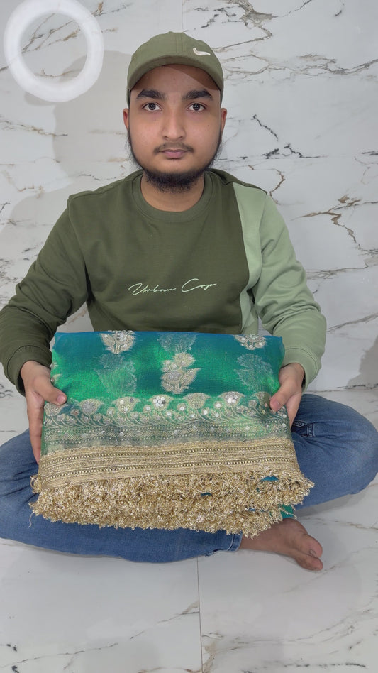 Banarasi Mirror Work Tissue Silk Saree