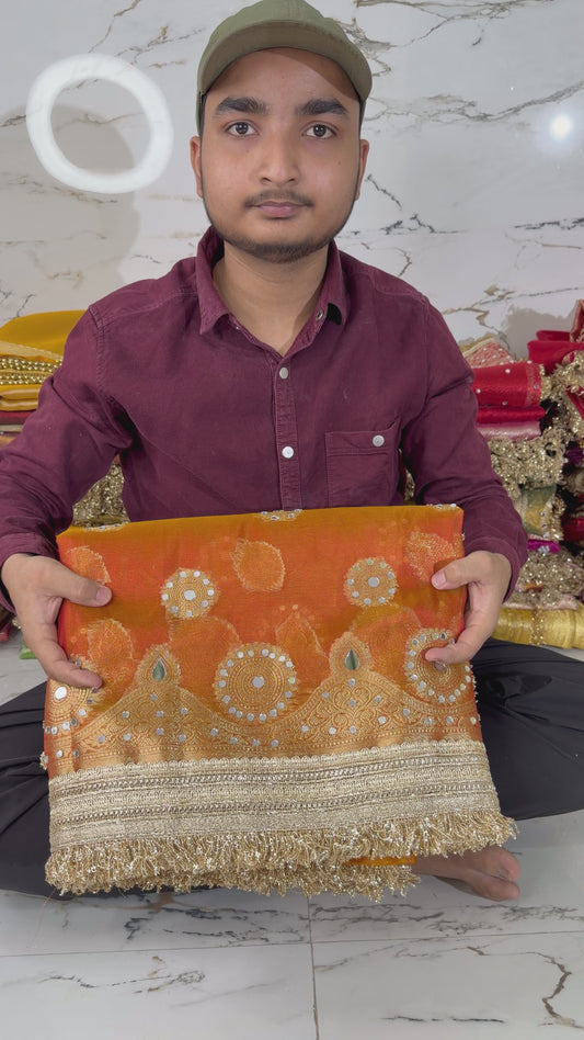 Banarasi Soft Tissue Silk Saree With Mirror work