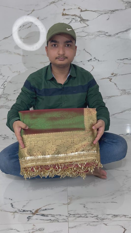 Banarasi Soft Tissue Silk Saree With Dual Tone