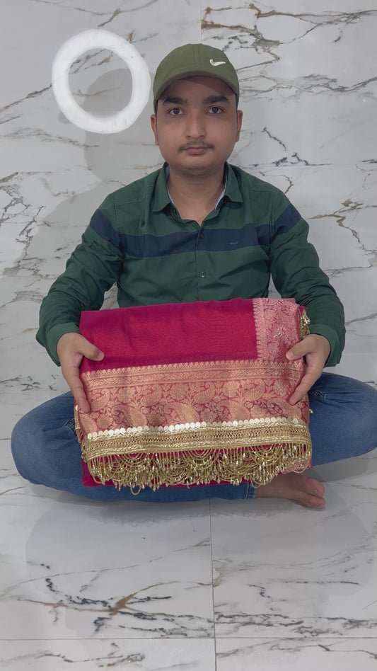 Banarasi Soft Tissue Silk Saree With Dual Tone