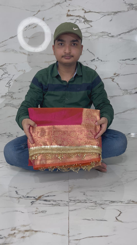 Banarasi Soft Tissue Silk Saree With dual tone