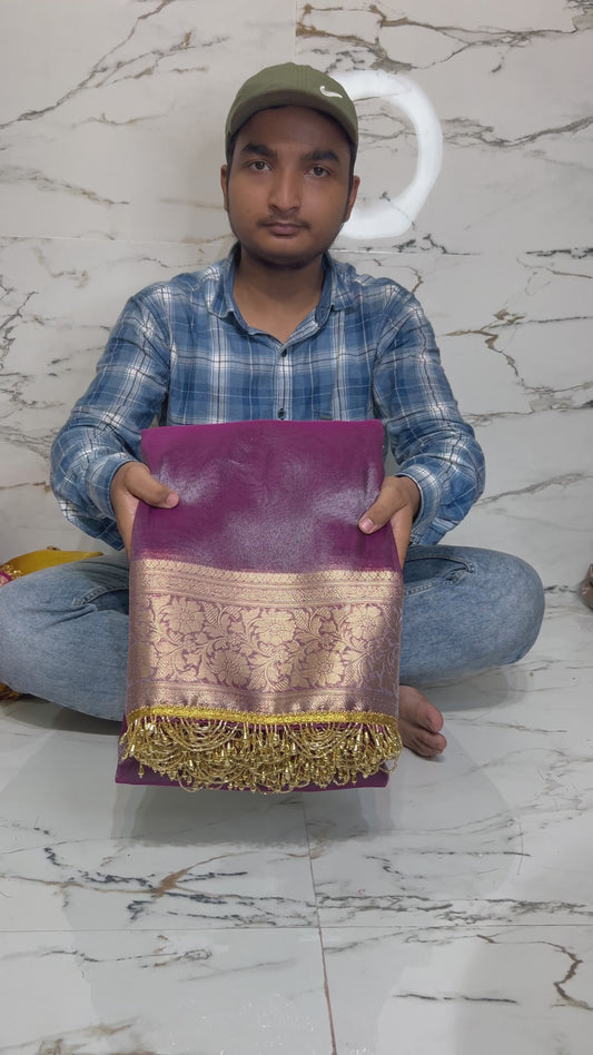 Banarasi Handloom Soft Tissue Silk Saree