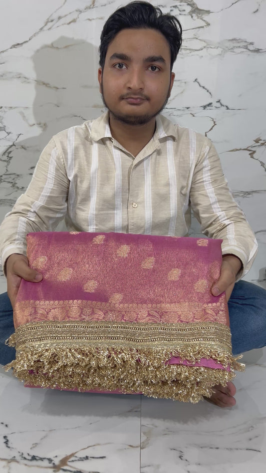 Banarasi Handloom Soft katan Tissue Silk Saree