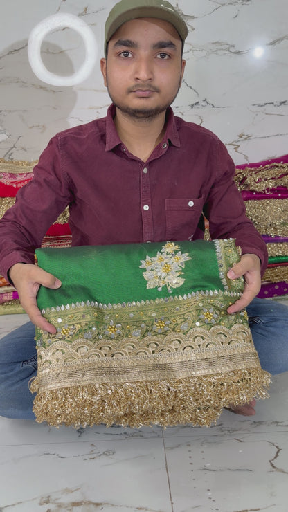 Banarasi Soft Tissue Silk Saree With Embroidery Work Or Mirror Work