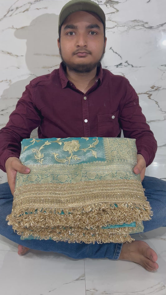 Banarasi Handloom Soft Tissue Silk Saree With Embroidery Work